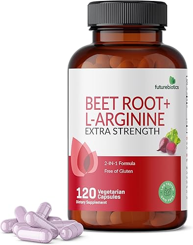 Futurebiotics Raíz de remolacha + L-Arginina, sin OMG, 120 cápsulas vegetarianas