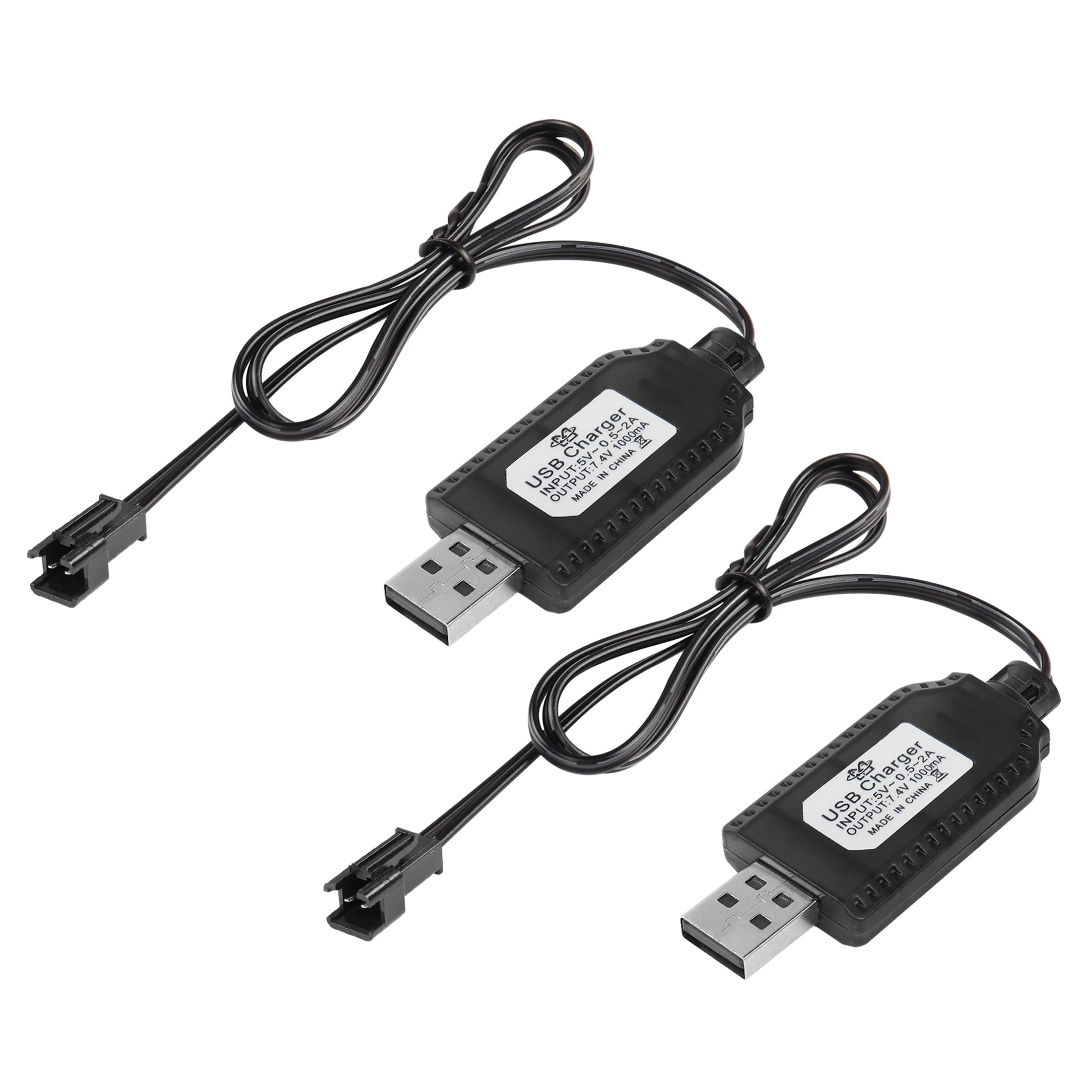 2PCS 3.7V 1200mAh Batteria Agli Ioni Di Litio SM-2P Spina Con Caricatore USB Per Doppia Faccia RC Stunt Cars Camion RC Cars DE68 DE44 DE45 DE58 DE49 DE57 DE70 Toy Car Battery