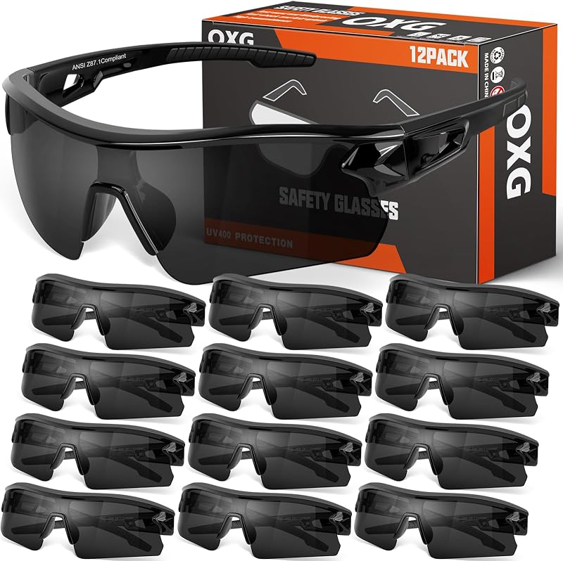 12 Pack Safety Glasses for Men Women, ANSI Z87.1 Work Glasses Scratch Impact Resistant Lens Protective Eyewear