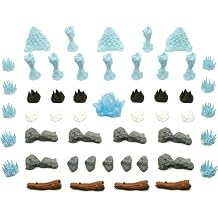 Frosthaven  Nature Pack | 50 Pieces | Ice, Rock, Tree and Crystal Tokens | Detailed Landscape Accessories