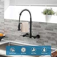 Vista 81 de AIMADI Matte Black Kitchen Faucet,Black and Gold Kitchen Faucet with Pull Down Sprayer Commercial Single Handle Spring Sink Faucets Suitable for