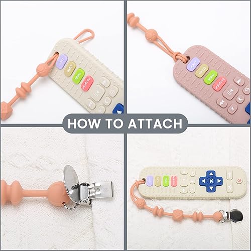 Miniatura 6 de Qinerle Juguetes mordedores de silicona para bebés, forma de control remoto de TV, juguete sensorial infantil para bebés, juguetes de dentición de 0