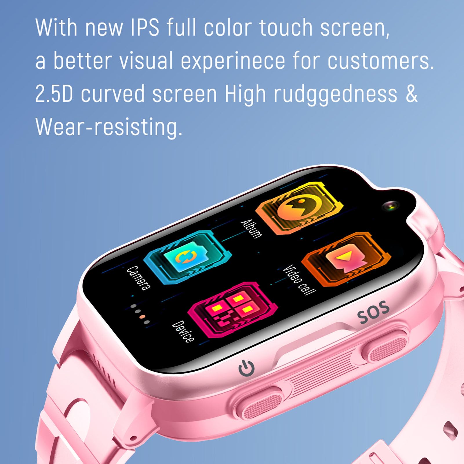 Jectse Montre Intelligente pour Enfants 4G LTE, Appel Vidéo Appel Bidirectionnel SOS LBS Tracker IP67 écran Tactile étanche avec Répertoire de Jeux de Caméra, pour Garçons Filles
