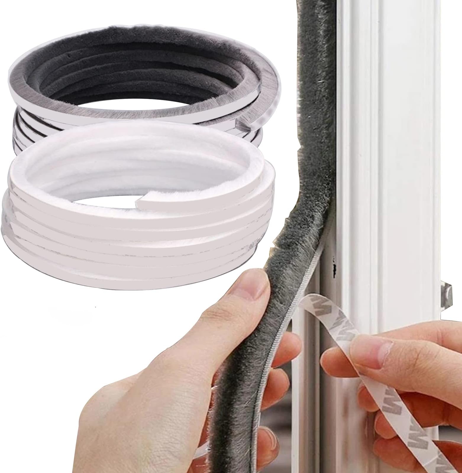 Weather Stripping Brush, 32.8FT Pile Self Adhesive Weather Stripping, Weatherstrip Door Sweep