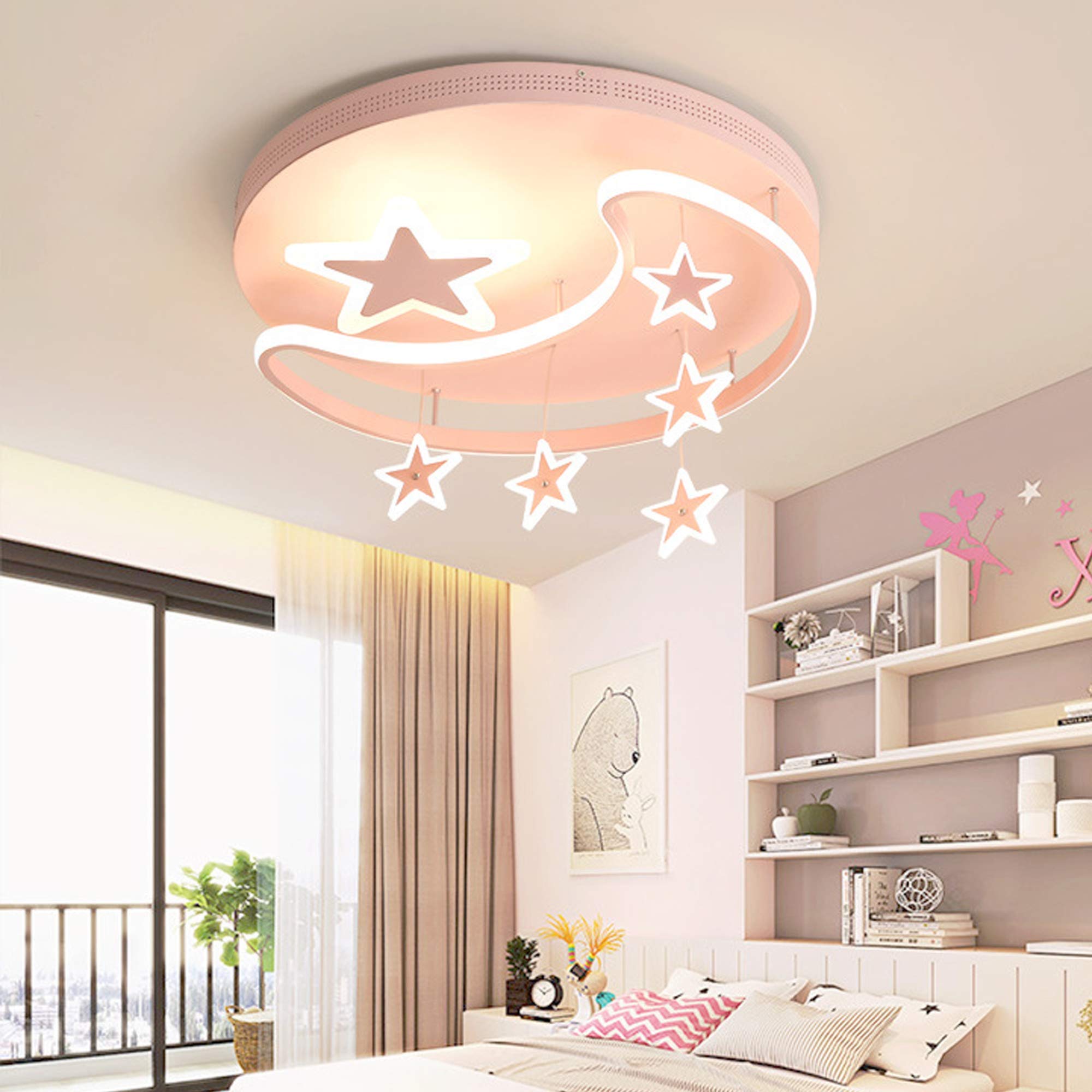 Deckenleuchte Kinderlampe LED Dimmbar Deckenlampe Mit Fernbedienung Acryl Junge Mädchen Schlafzimmerlampe Kinderzimmerlampe Moderne Schlafzimmer Wohnzimmer Küche Kinderzimmer Star Lampe,42cm