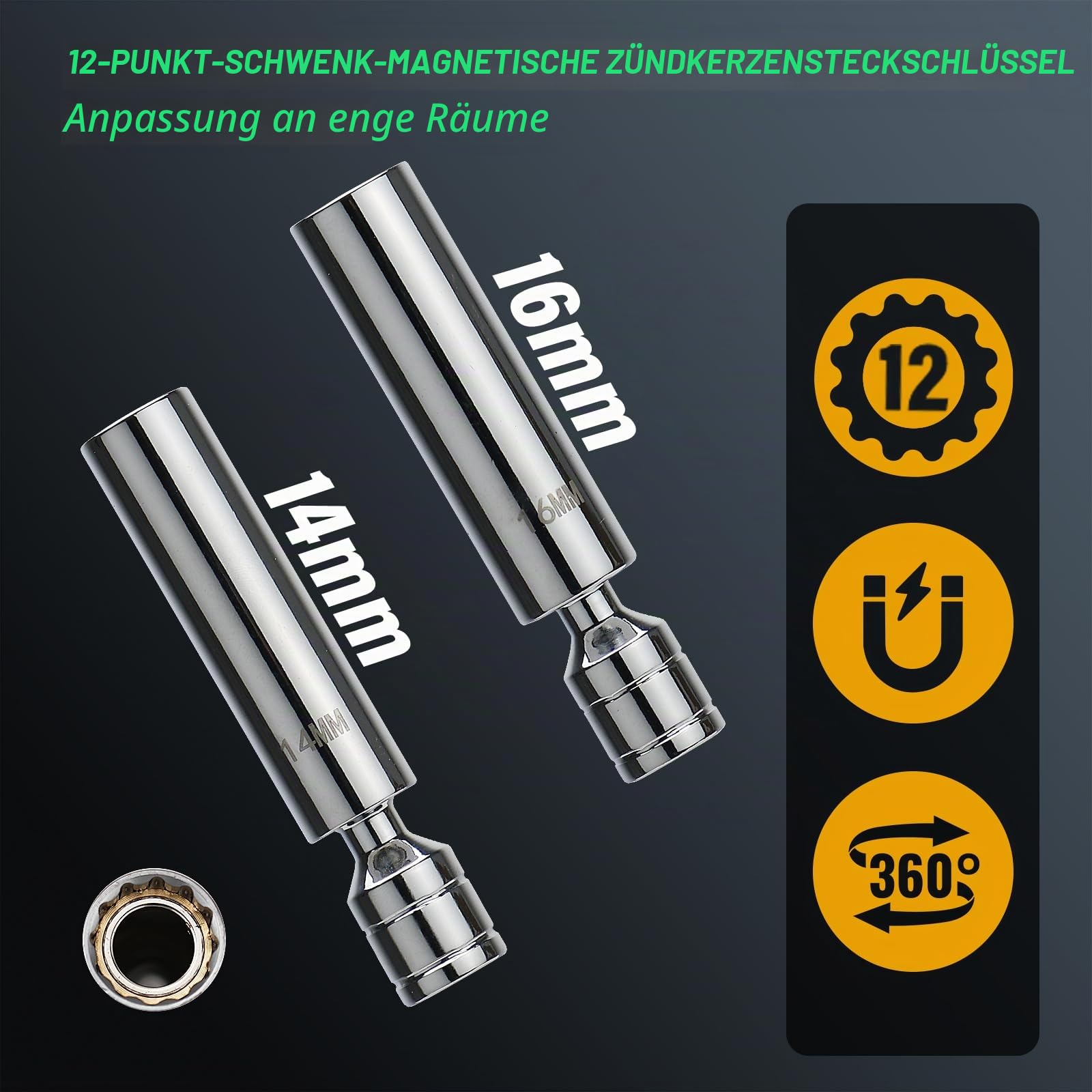 Drehmomentschlüssel 3/8”, 5-60NM Drehmomentschlüssel Fahrrad & Motorad Auto Set,±3% Fehlergenauigkeit, mit Verlängerungsstange, Magnetische Zündkerzenhülse (10-60Nm(14tlg))