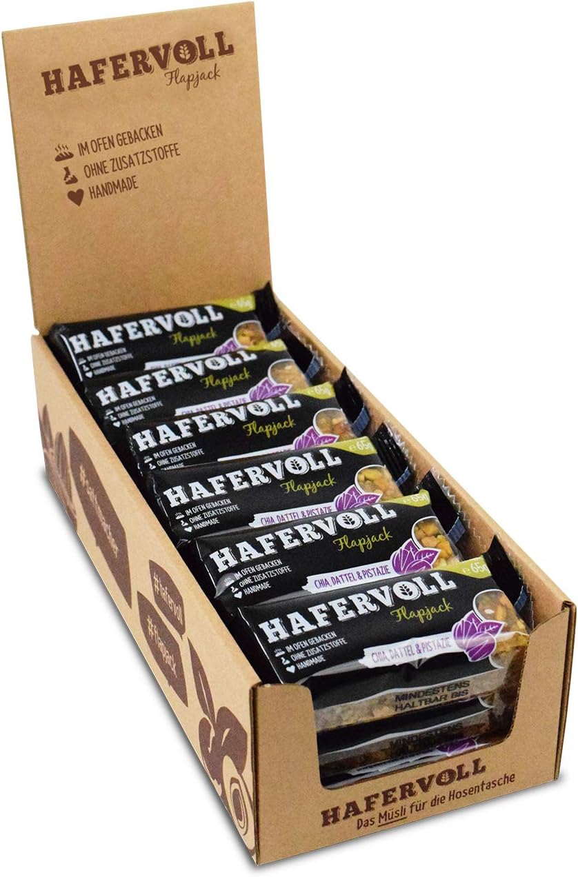 hafervollFlapjack Chia Dattel -Pistazie