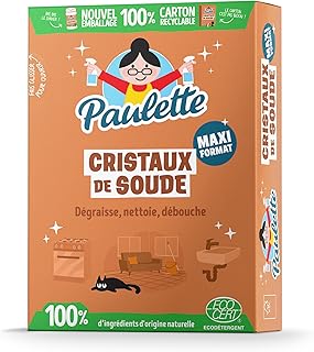 Paulette - Cristaux de Soude - Nettoyant Dégraissant Naturel et Ecocert - 1 kg