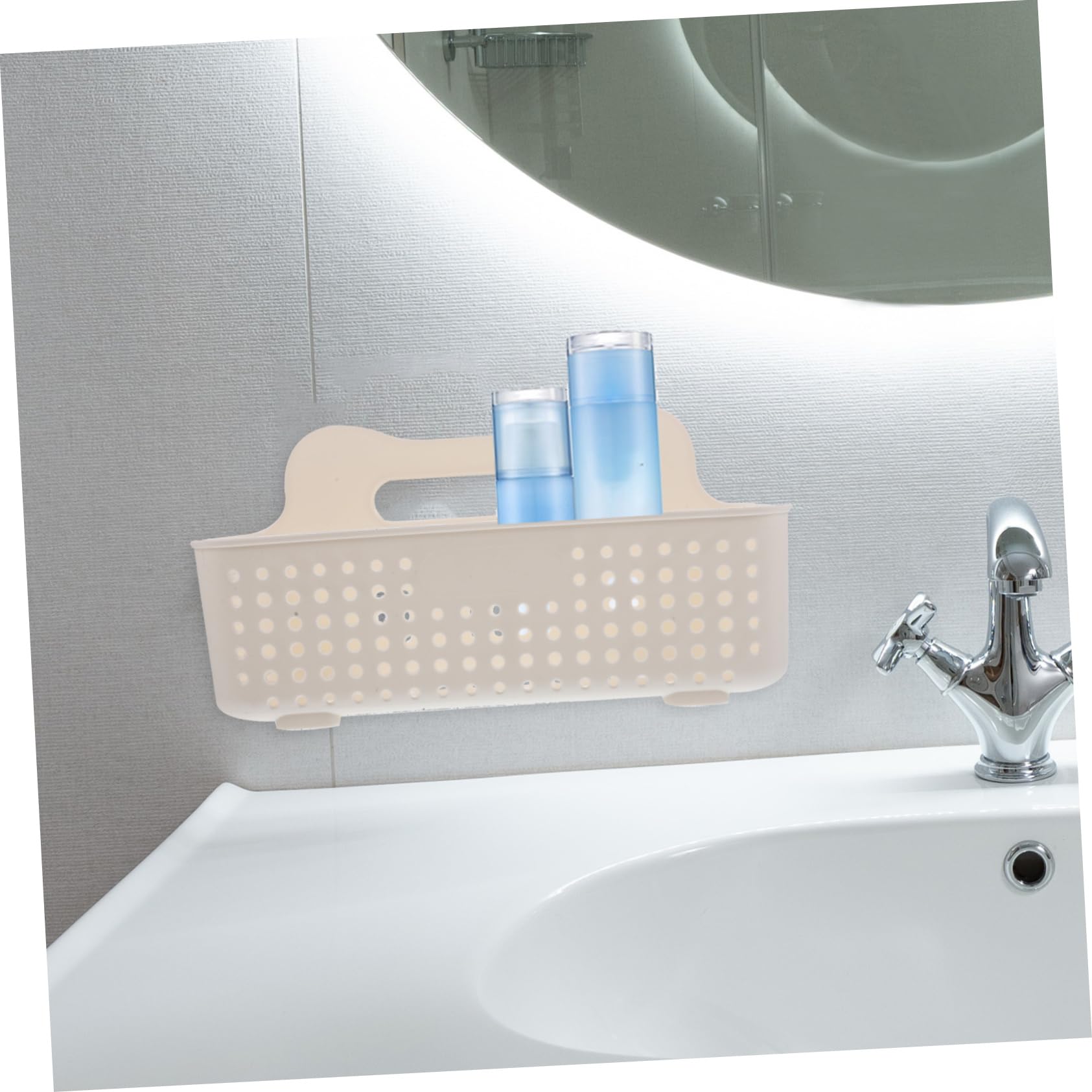 OUNONA 2Pcs Hanging Storage Rack for Bathroom and Kitchen Wall Organizer Capacity Seasoning and Sundry Holder Removable Design No Drilling Required