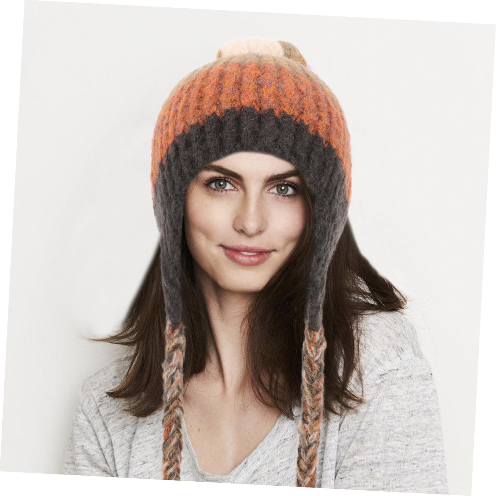 BESTYASH 5piezas Gorro De Punto Para Mujer Con Protección De Orejas Gorro Decorativo Con Trenzas Para Invierno