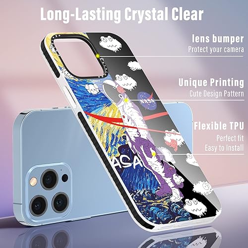 Miniatura 3 de Coralogo Funda para iPhone 13 Pro Max diseño de astronauta con diseño de dibujos animados lindos del espacio exterior para hombres diseño genial