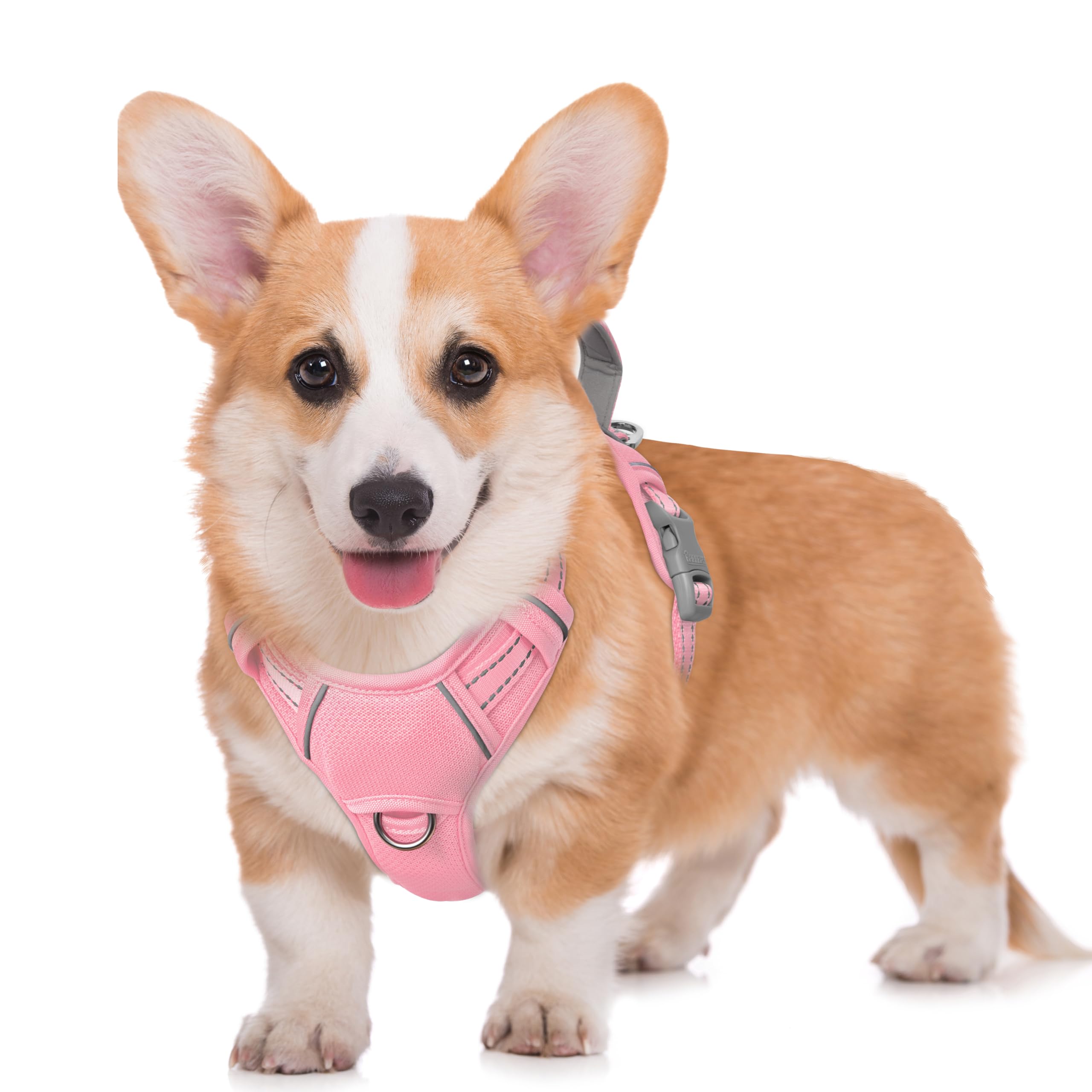 BARKBAY No Pull Dog Harness Large Reflective Dog Harness with Front Clip and Easy Control Handle for Walking Training Running with ID tag Pocket(Baby
