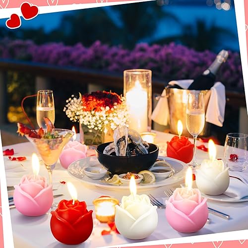 Miniatura 3 de 8 velas de San Valentín con forma de rosa, velas aromáticas de aromaterapia en forma de rosa para San Valentín, despedida de soltera, boda,