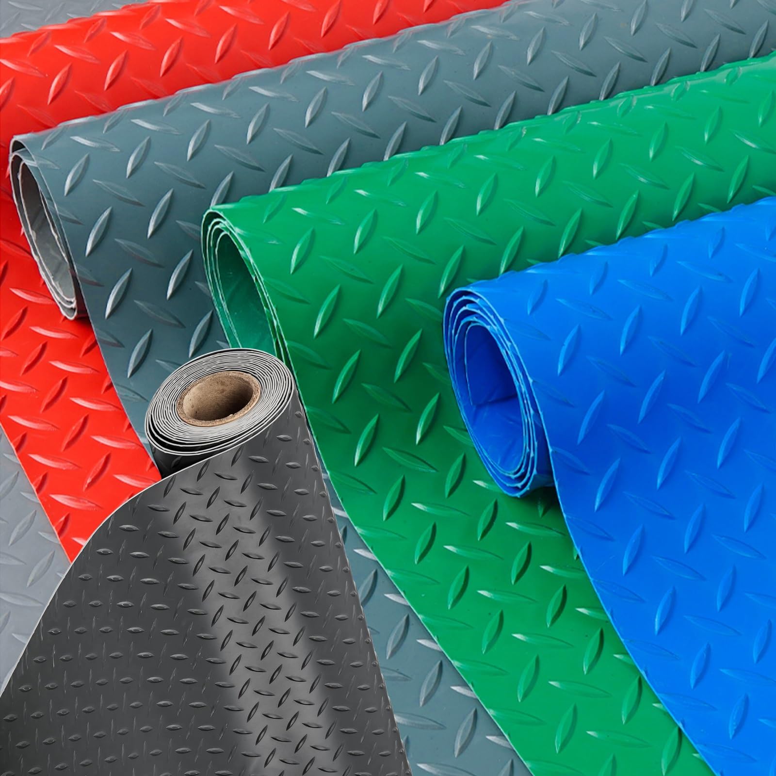 Tapis de sol de garage en caoutchouc bleu 1.5x1m lavable