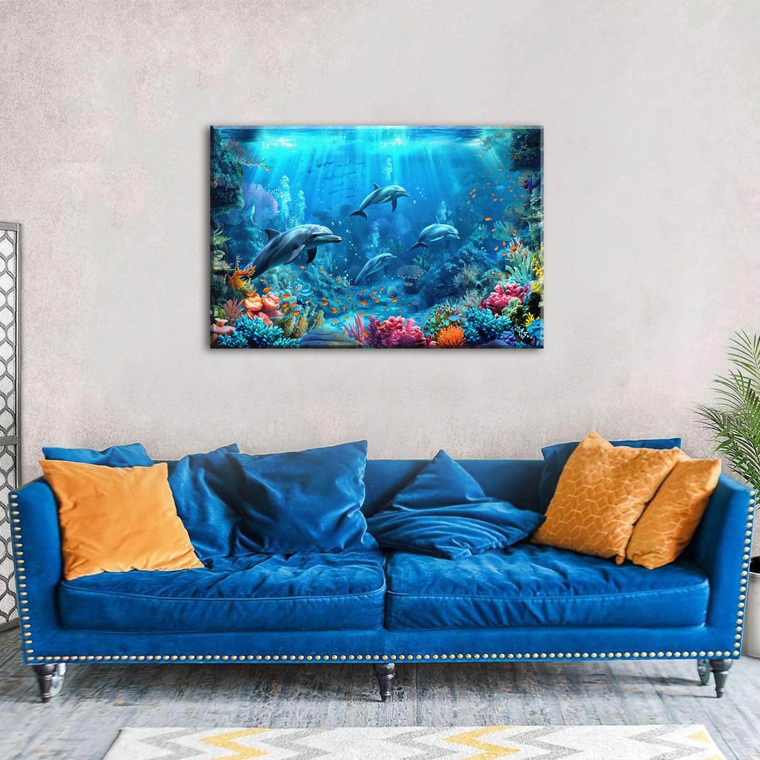 Amazon.com: Blue Ocean Animal Wall Art Sea Underwater World Coral