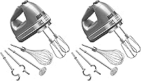 Vista 10 de KitchenAid Batidora de Mano Digital de 9 Velocidades con Accesorios Turbo Beater II y Varilla Pro - Plata Contorno