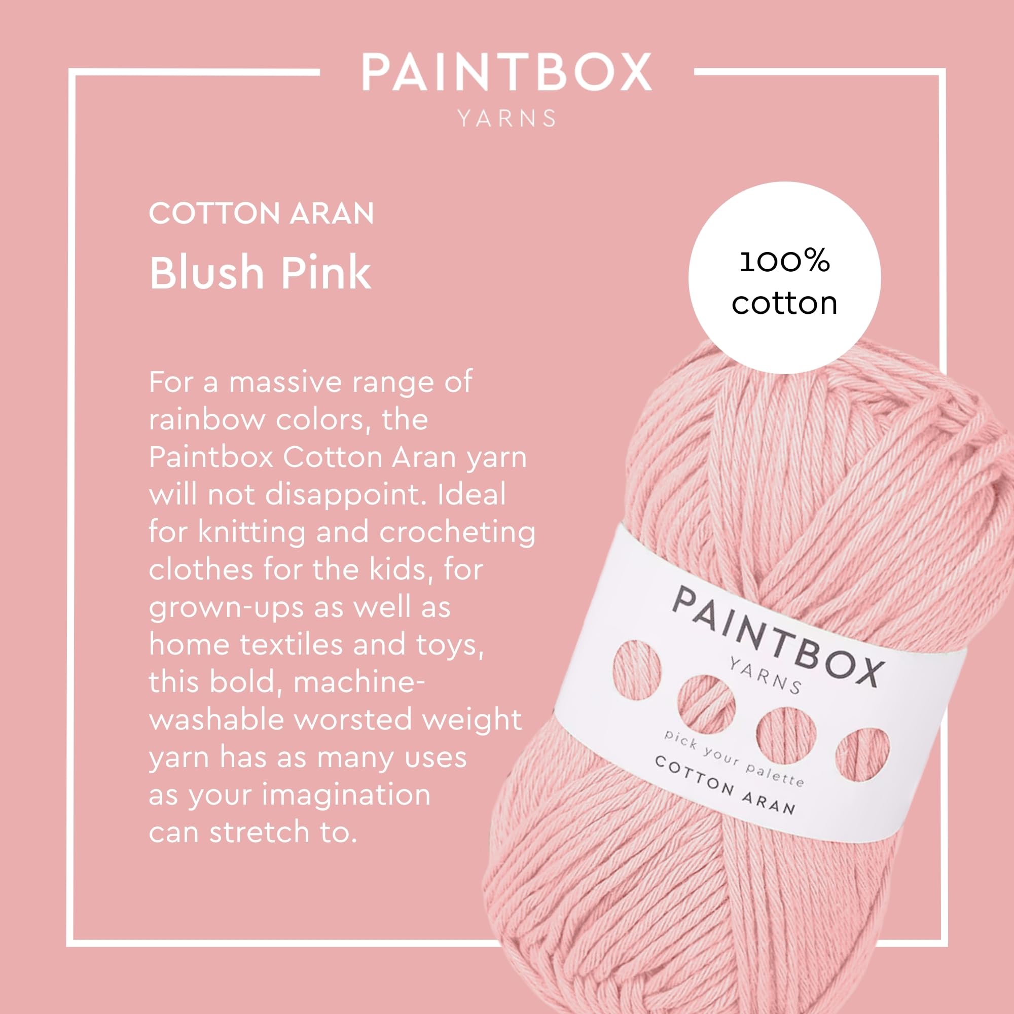 Amazon.com: Paintbox Yarns 100% Cotton Aran Yarn 1.76oz (50g), 93