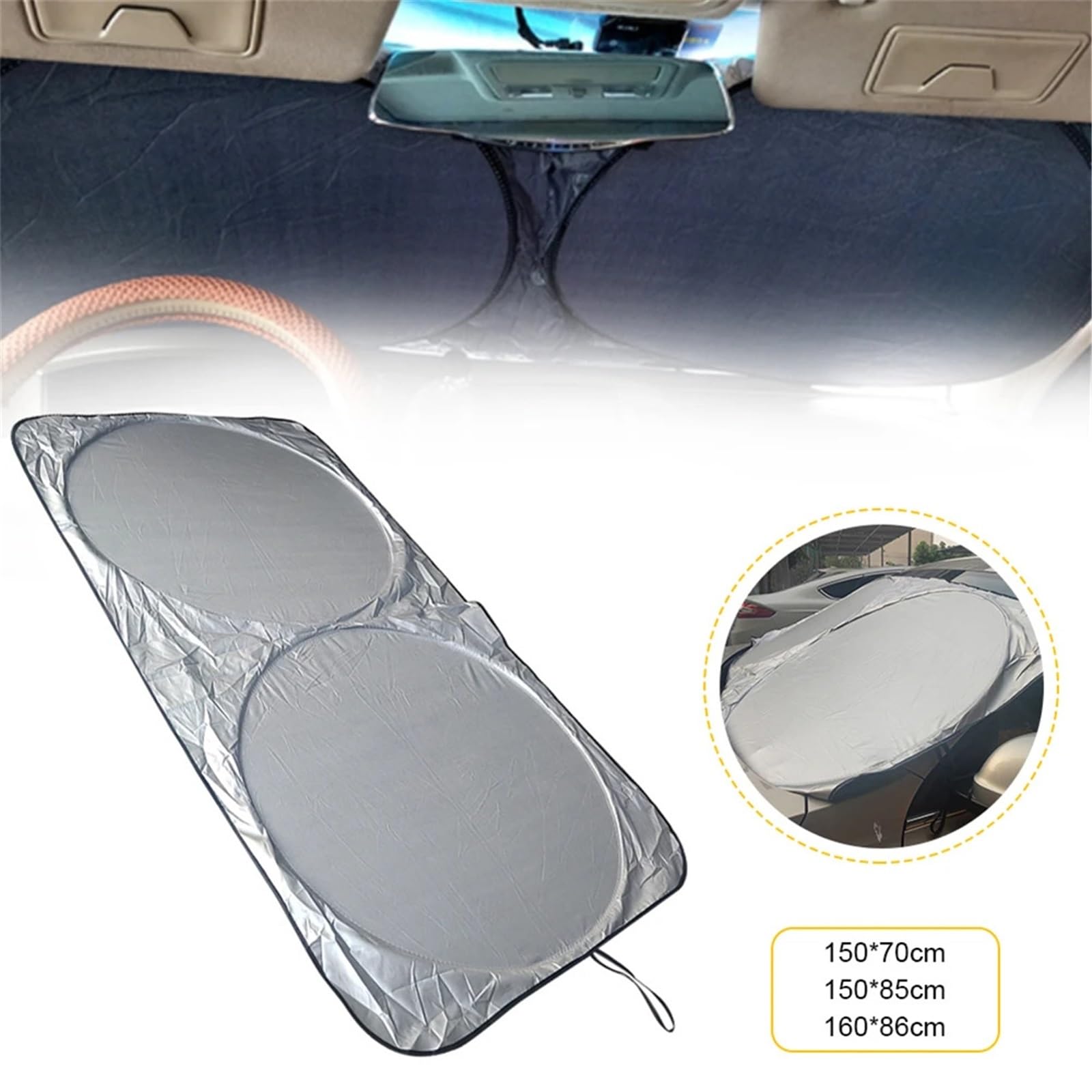 1 Set Di Copertura Per Parasole Per Finestrino Dell'auto Parabrezza, Protezione Per Visiera Solare Riflettente Anteriore, Posteriore, Posteriore(150X85cm)