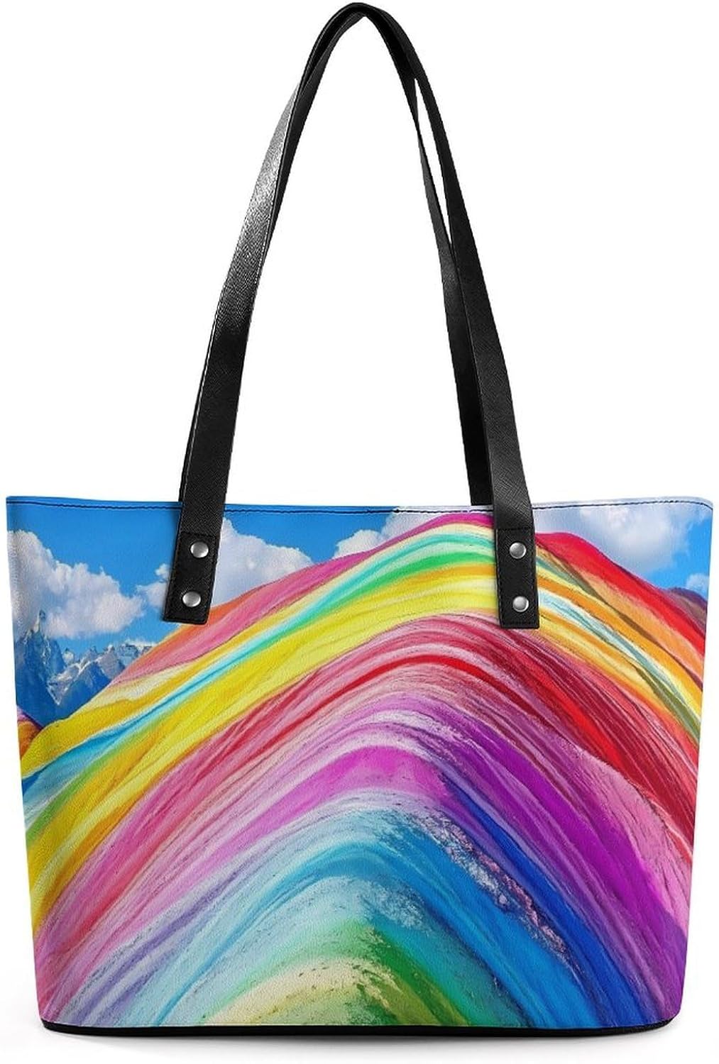 Rainbow Mountain Women's Satchel Handbags Tote Shoulder Bag Purses for Travel Shopping Work