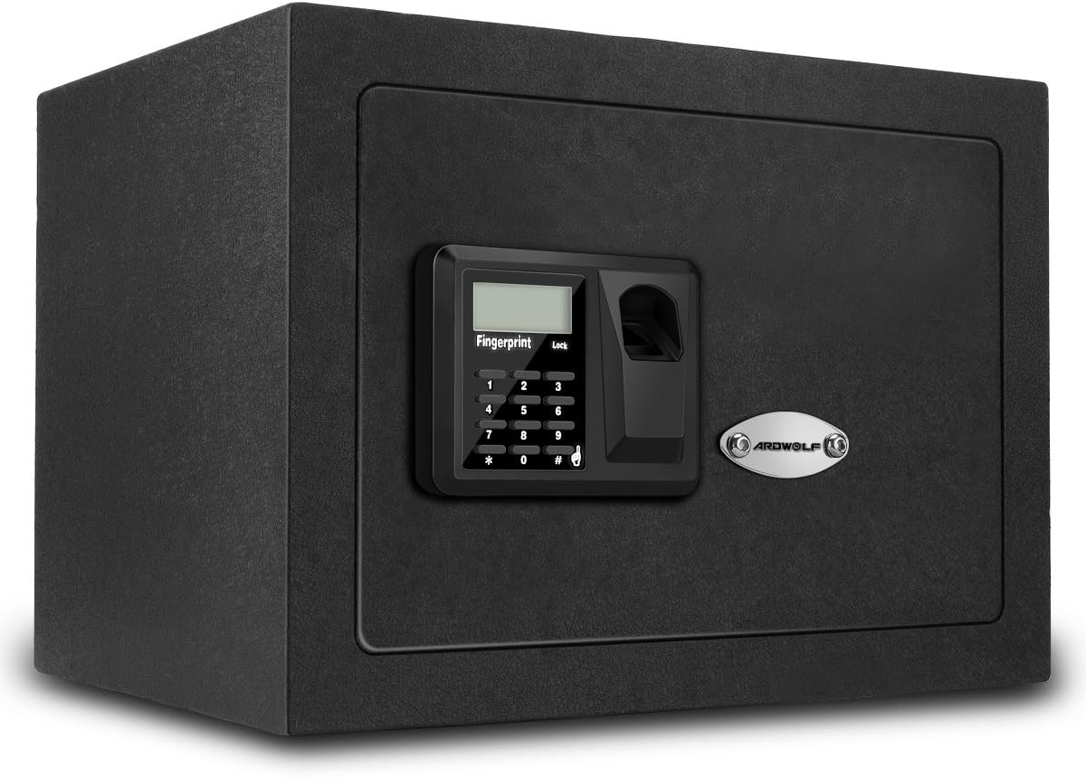 ARDWOLF AS40 Security Safe Box Biometric Fingerprint Handgun Safe, Black