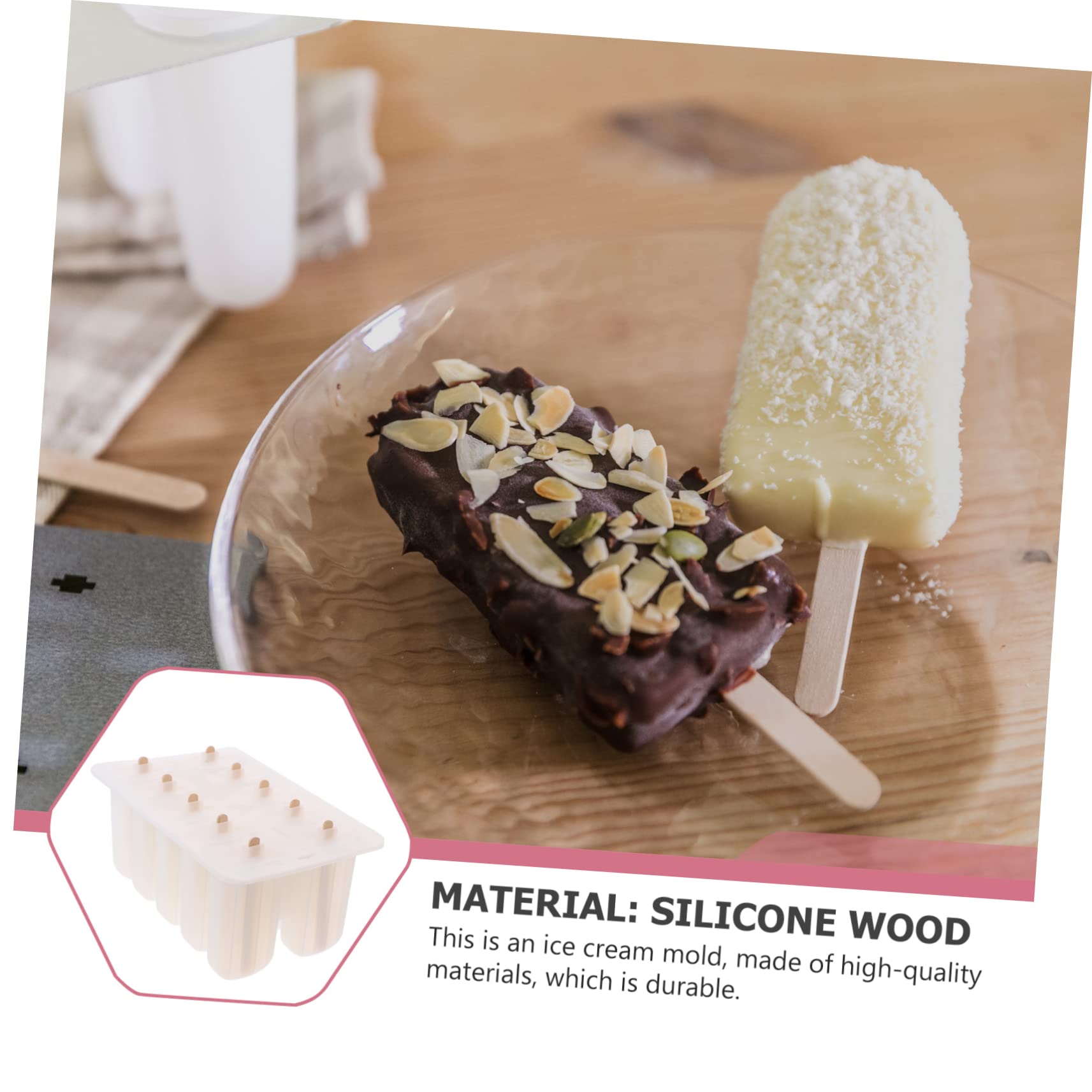 IMIKEYA Moule à Glace Diy 10 Pièces En Silicone Avec Bâtonnets En Moules à Réutilisables En Plastique Transparent Pour L'été Facile à Démouler Garçon Et Adultes