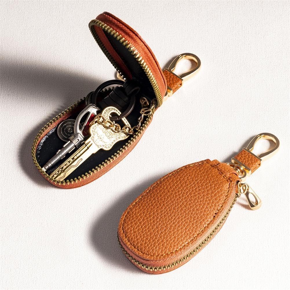 FANSWAN Portachiavi portatile in ottone con chiusura a vite semplice portachiavi per auto moschettone fibbia clip portachiavi per uomini donne