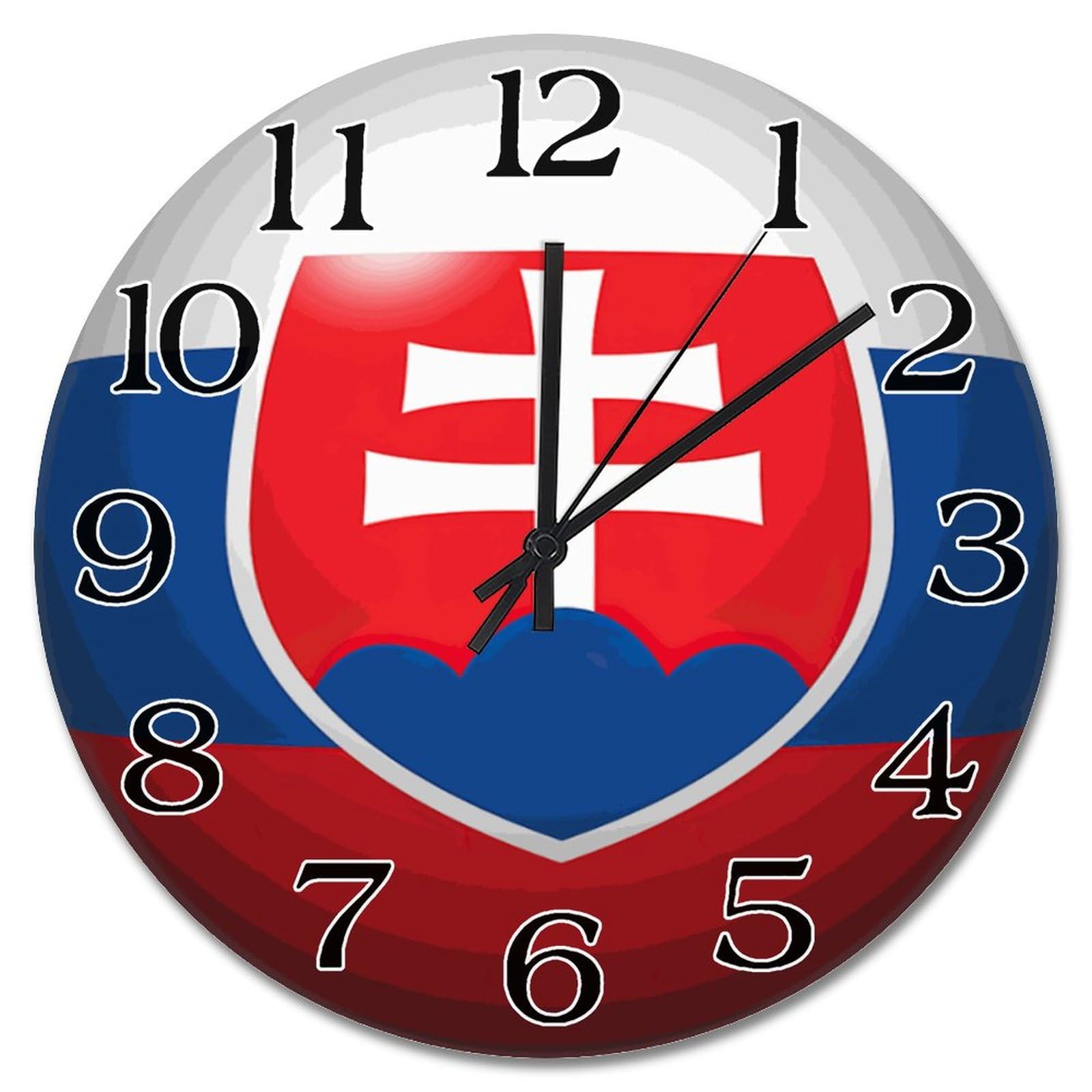 Horloge silencieuse drapeau Slovaquie 3D sans tic-tac pour chambre