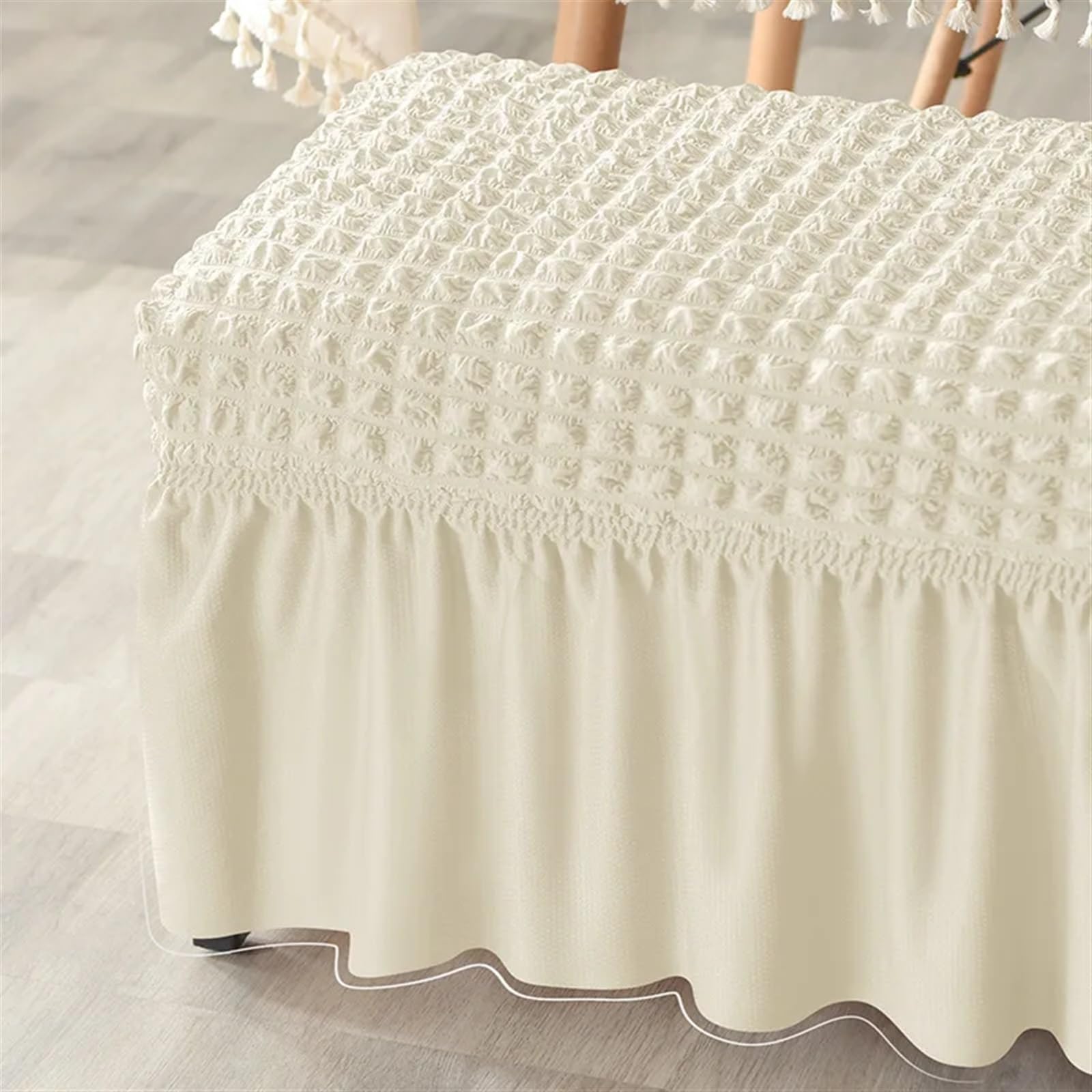 Coprisedili lunghi, in tessuto elasticizzato, universale, lavabile, decorativo, per soggiorno, casa, sala da pranzo, camera da letto, pianoforte (beige, S, 22 x 19 x 6 cm)