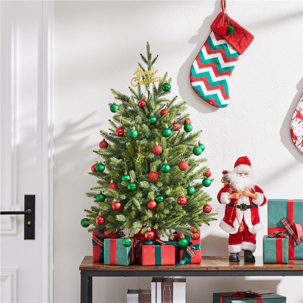 Yaheetech 91cm Mini künstlicher Weihnachtsbaum mit 143 Spitzen & Zementbasis, Mini Tischplatte Tannenbaum, Schwer Entflammbar Tisch Christbaum klein für Weihnachtsdeko, Grün