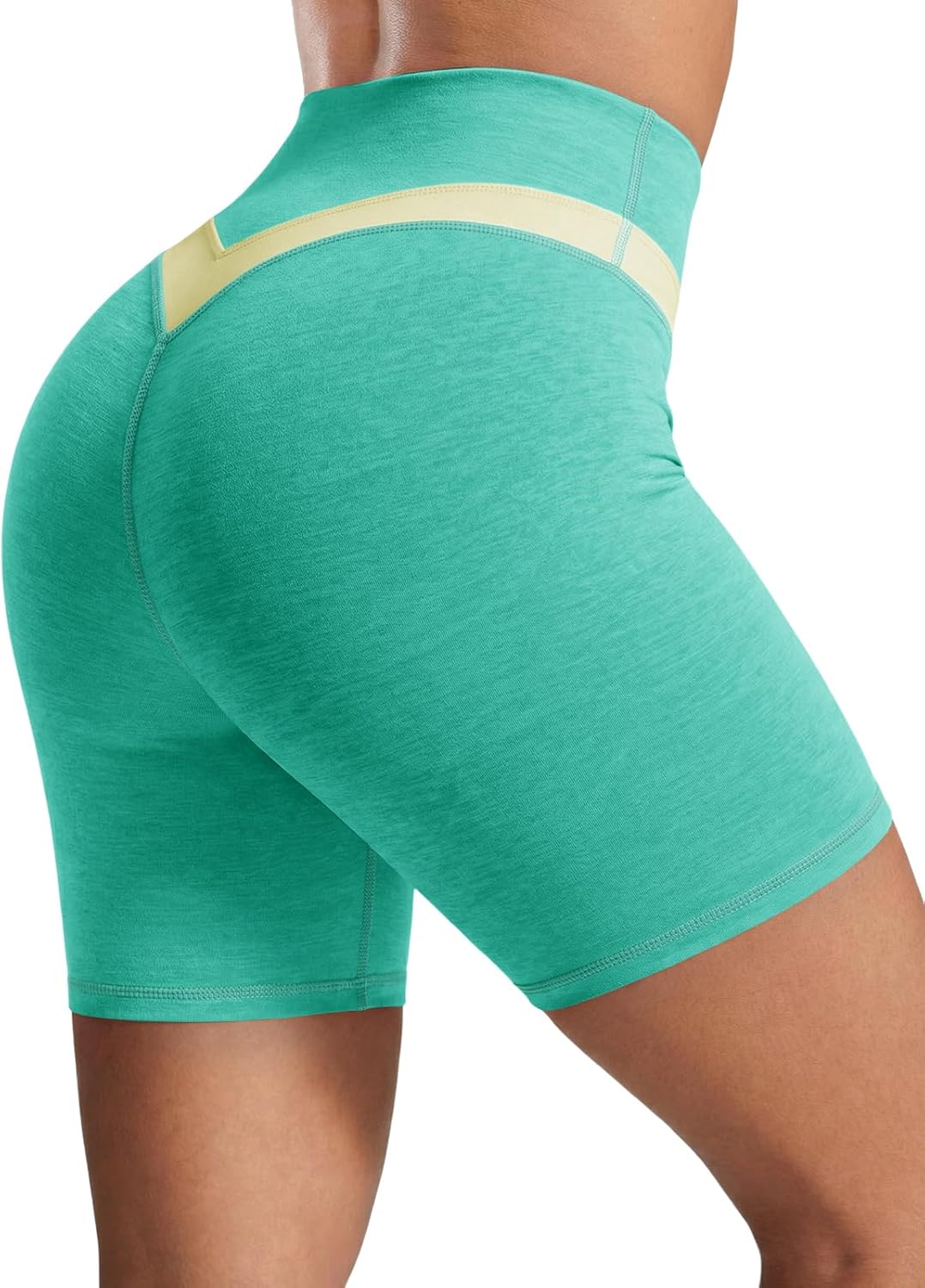 Aoysky Womens Buttery Soft Biker Shorts 6" High Waisted Workout Gym Yoga Running Athletic Shorts with Pocket
