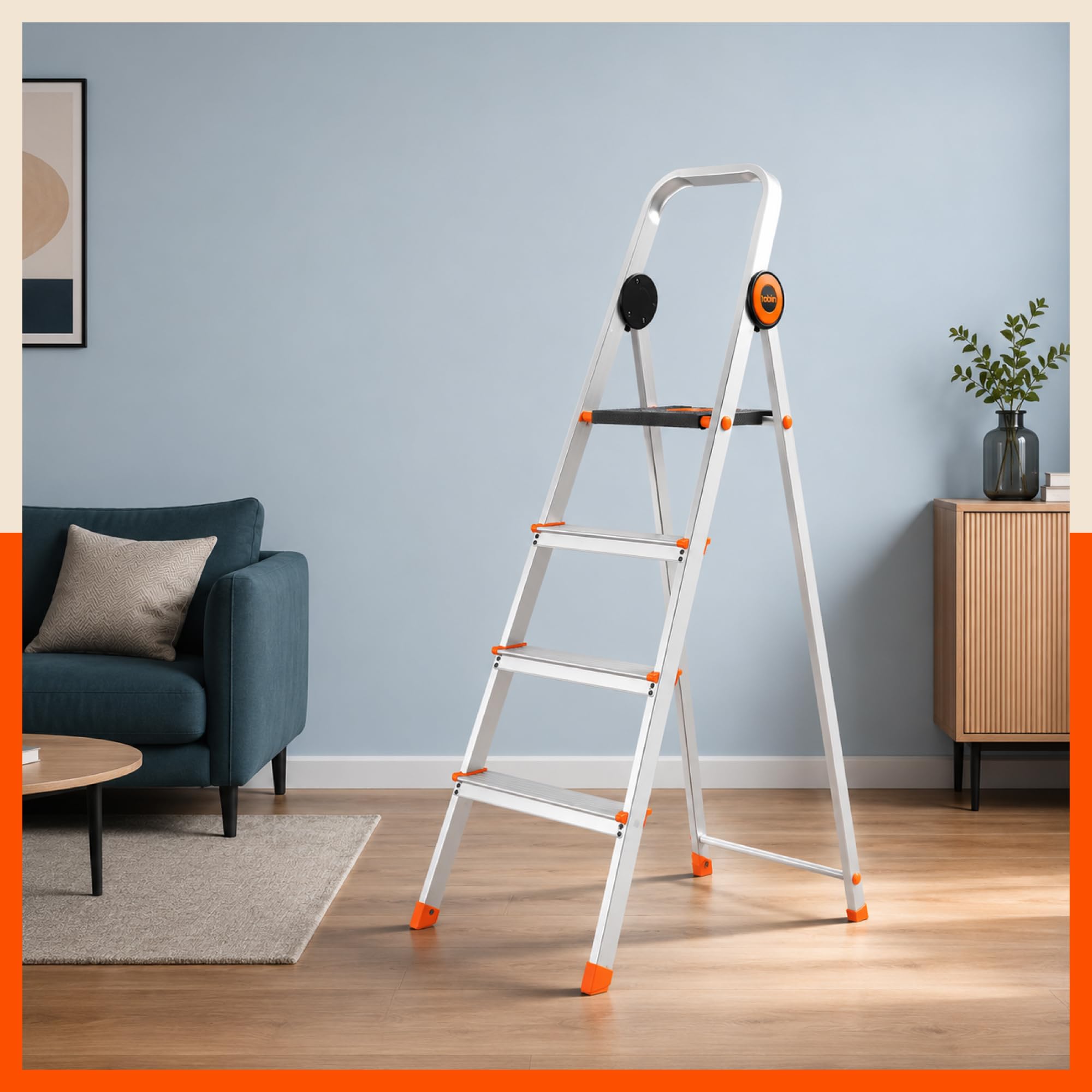 Bathla Advance 8-Step Aluminium Ladder | 150 Kg Load Capacity | Anti-Slip Steps | Sure-Hinge Technology | Home Use Step Ladder | 5 Year Warranty — Amazon image 20