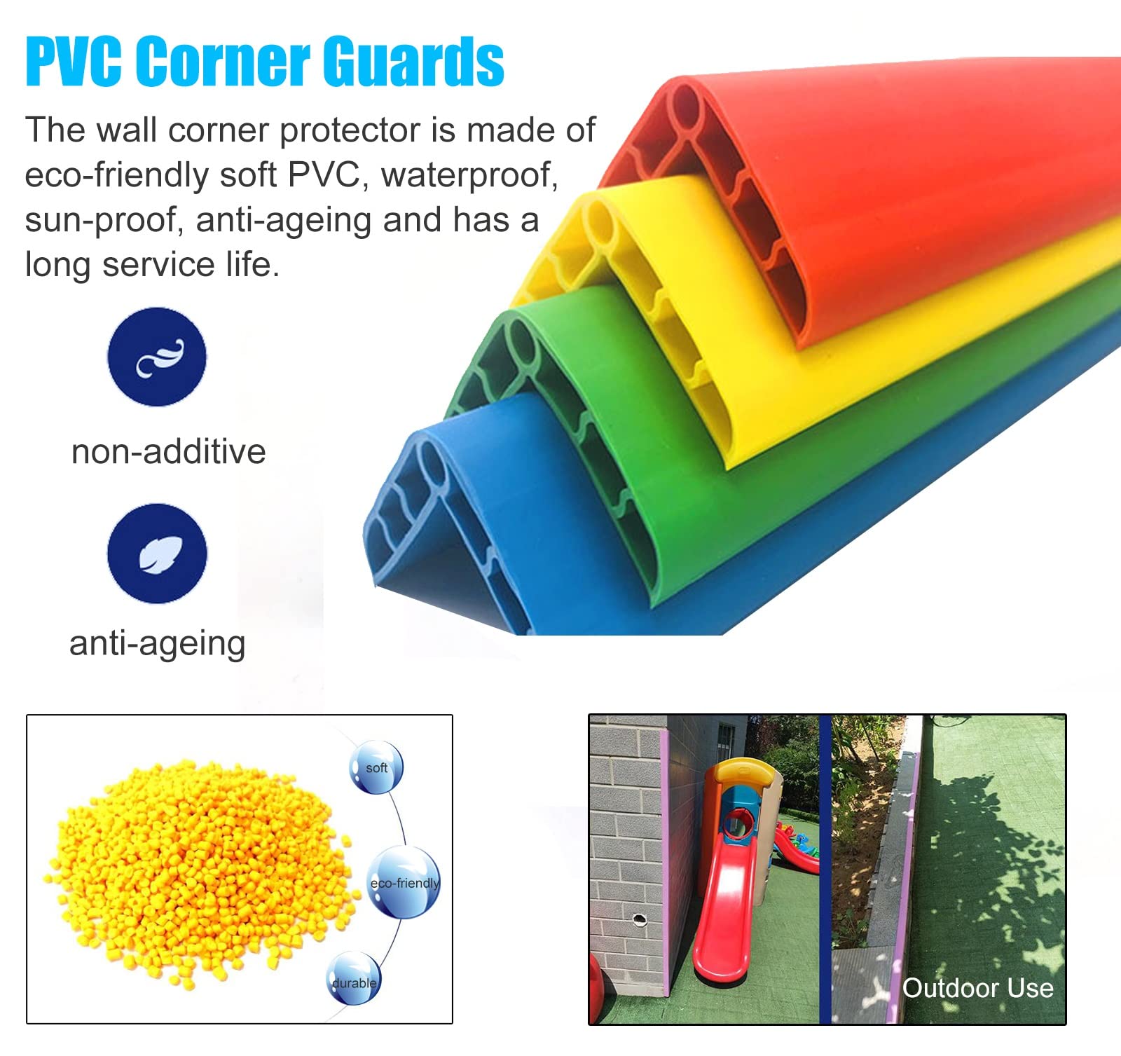 Eckenschutz für Innen- und Außenbereich, wasserdicht, selbstklebend, PVC-Wandeckenschutz, babysicher, Eckenschutz für Treppenfensterbank