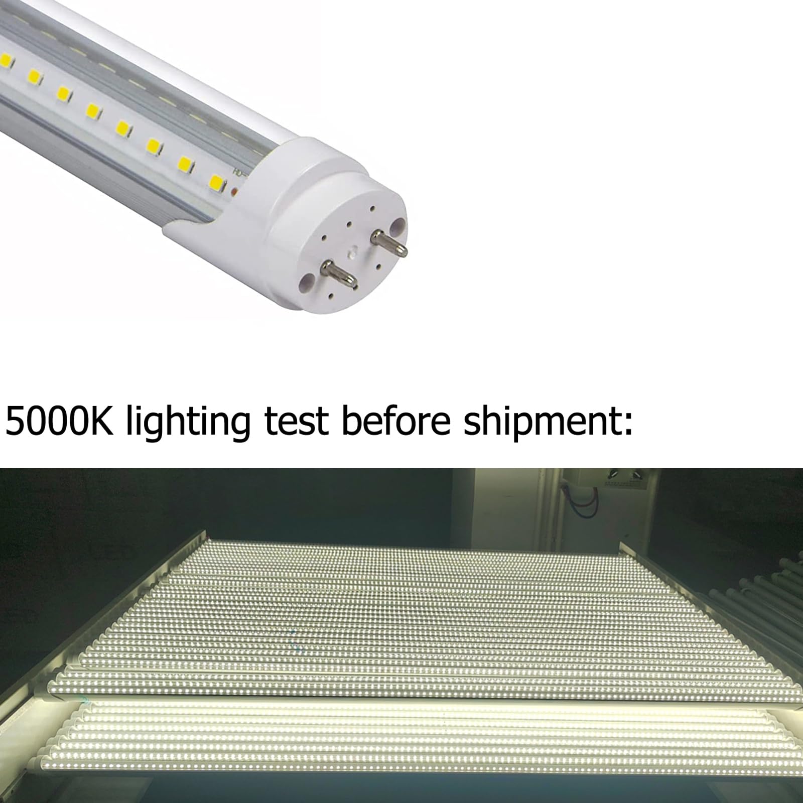 GOCuces 5 Foot T8 LED Tube Light 45W,Dual-End Power Ballast Bypass,G13 Base,Daylight White 5000K,T8 T10 T12 60 inch Fluorescent Light Bulb Replacement,Pack of 10