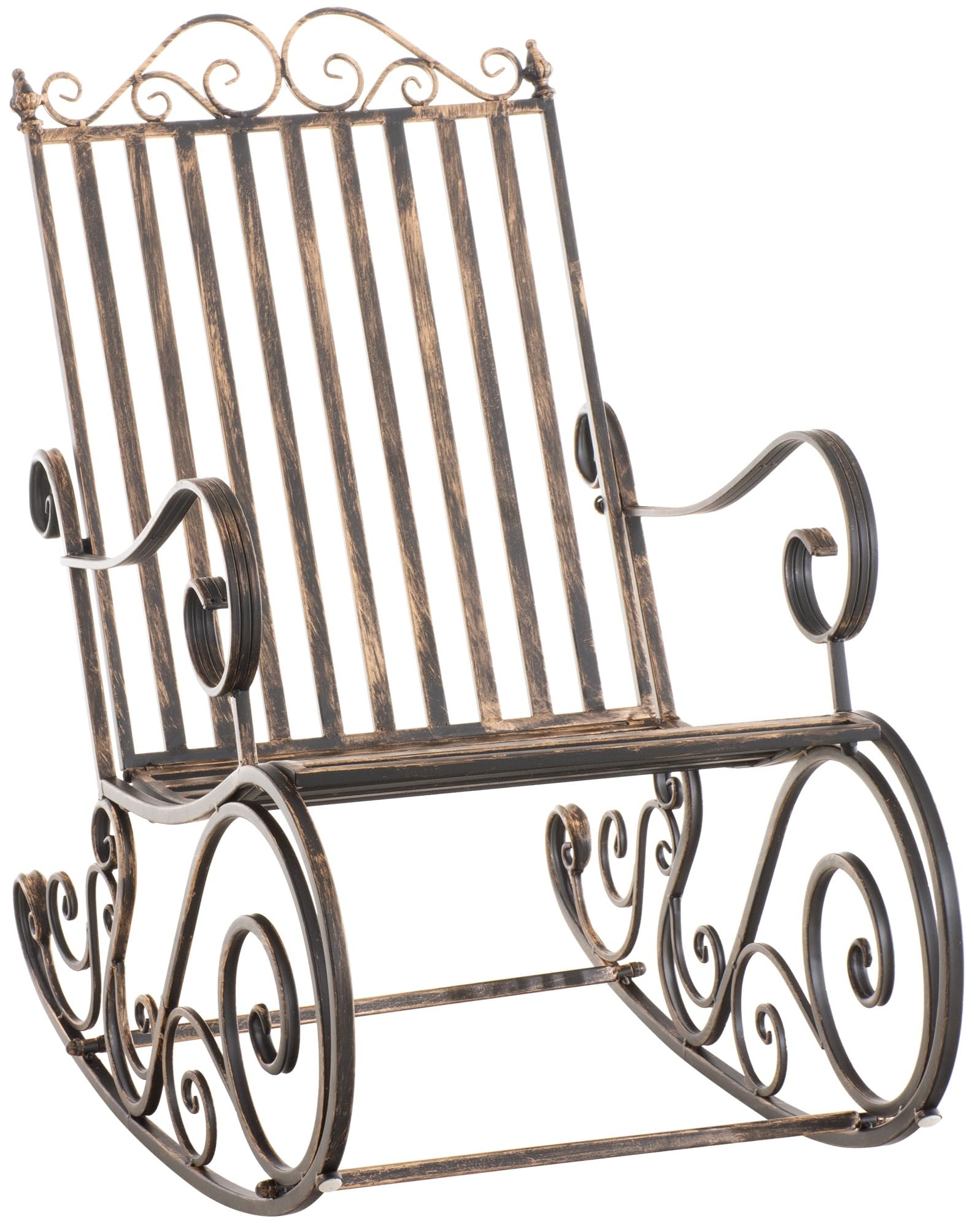 Sedia A Dondolo Smilla Stile Rustico Nostalgico I Sedia A Dondolo Classica in Ferro I Sedia A Dondolo Design, Colore (BRONZO)