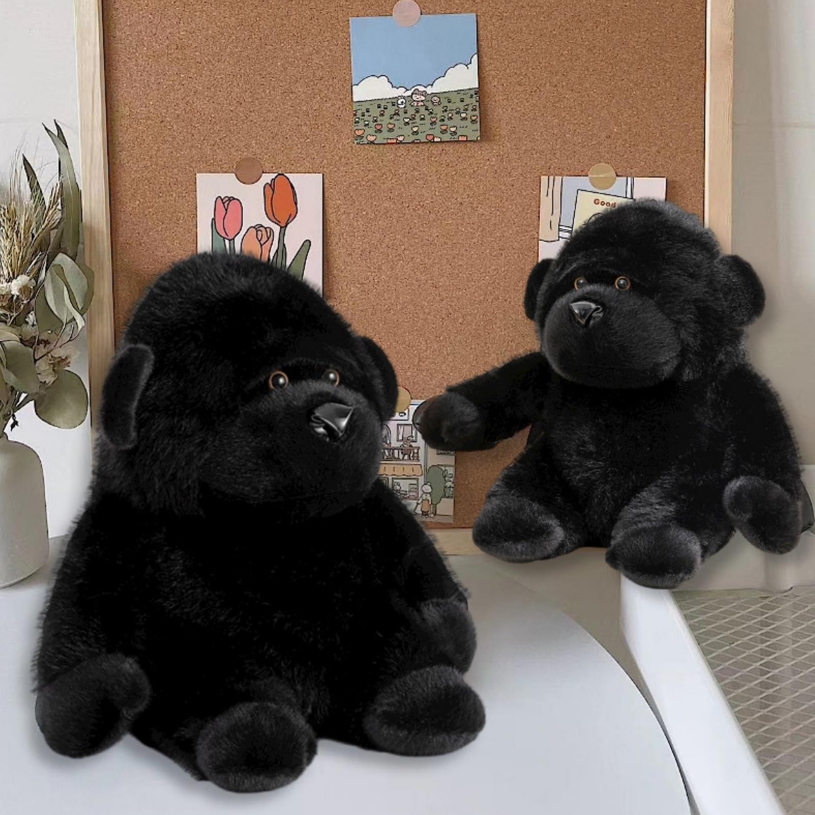OUKEYI 12 inches Black Gorilla Stuffed Animals, Gorilla Apes Plush Toys for Boy Girl Kids - Image 2