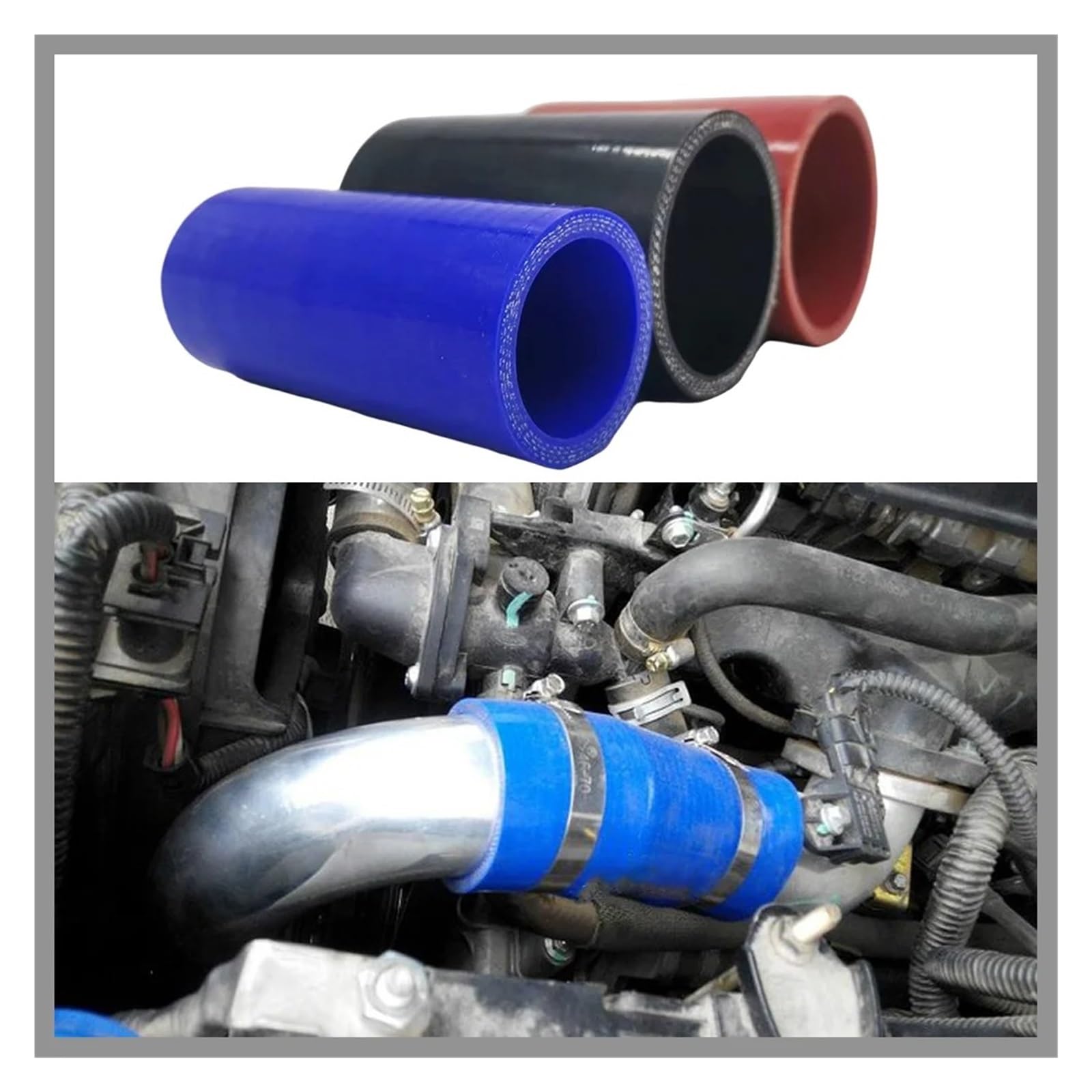 Manguera Admisión Aire Manguera Silicona Modificación Coche Tubo Medidor Admisión Intercooler Resistente Altas Temperaturas Altas Presiones(Rojo,ID80mm)