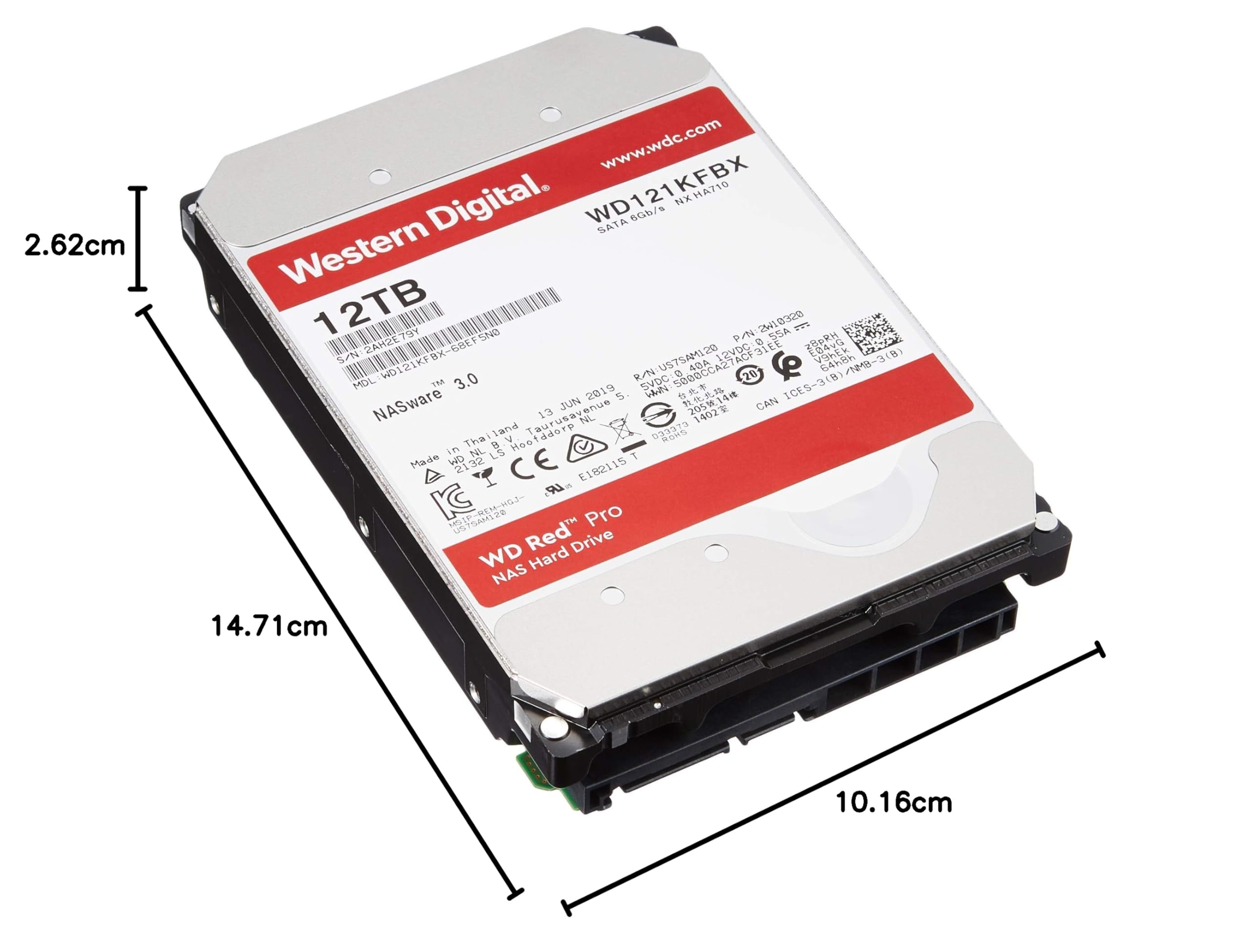 Western Digital Disco rígido Red Pro WD121KFBX de 12 TB – interno