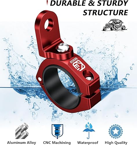 Miniatura 3 de Soporte de látigo UTV, soporte resistente para bandera de luz de látigo UTV, soporte de montaje de barra de luz ajustable de aleación de aluminio