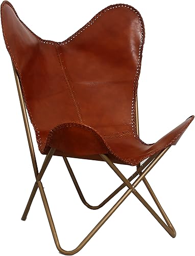 Miniatura 3 de Elegantes sillas de cuero hechas a mano para sala de estar, silla de mariposa, silla de mariposa de cuero cosido a mano, hecha a mano con marco de