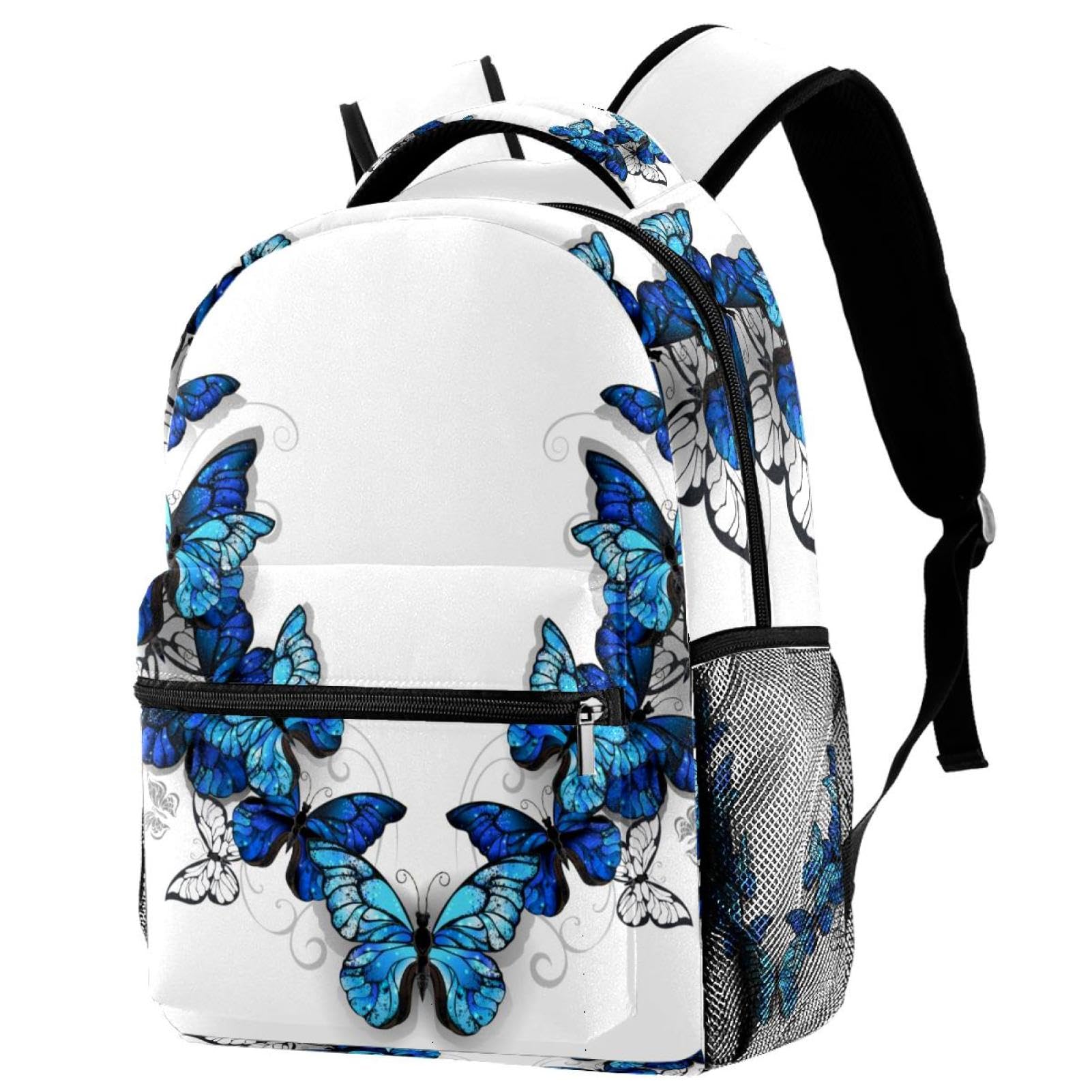 Sac de voyage décontracté et scolaire à motif papillon bleu multicolore - 7