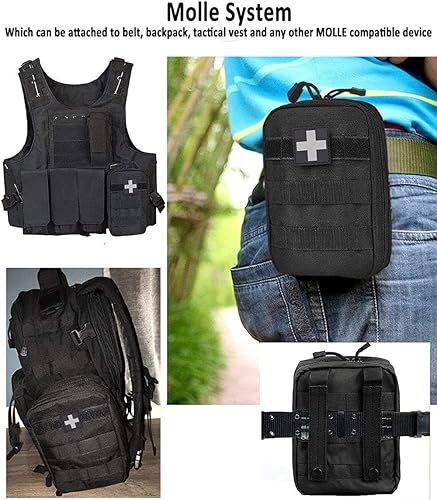 Miniatura 6 de Bolsa de primeros auxilios vacía pequeña, táctica Molle EMT bolsa compacta médica IFAK Rip Away Untility Bag Bags