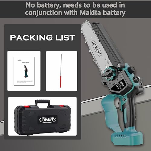 Miniatura 7 de Mini motosierra inalámbrica para batería Makita de 18 V (sin batería), motosierra eléctrica con sistema de aceite automático, sierra de mano pequeña