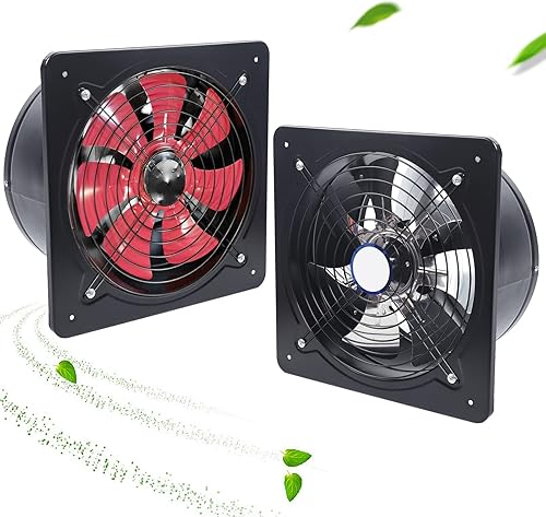 Miniatura 1 de Ventilador extractor de ventilación de 12 pulgadas, 750 W, 2800 rmin, ventilador de escape axial de metal industrial de bajo ruido, ventilador de