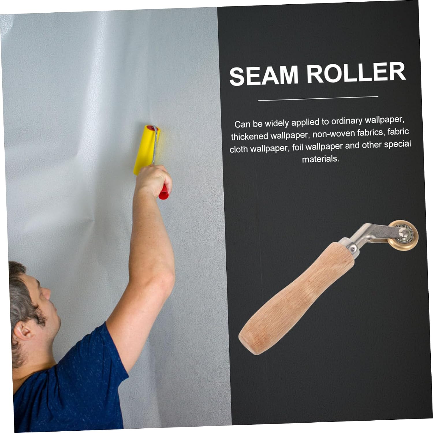 DOITOOL Seam Roller Tool Compact Hand Pressure Roller for Wallpaper Vinyl and Membrane Smoothing Lightweight Design for Easy Carrying and Efficient Use Home and Car Decoration