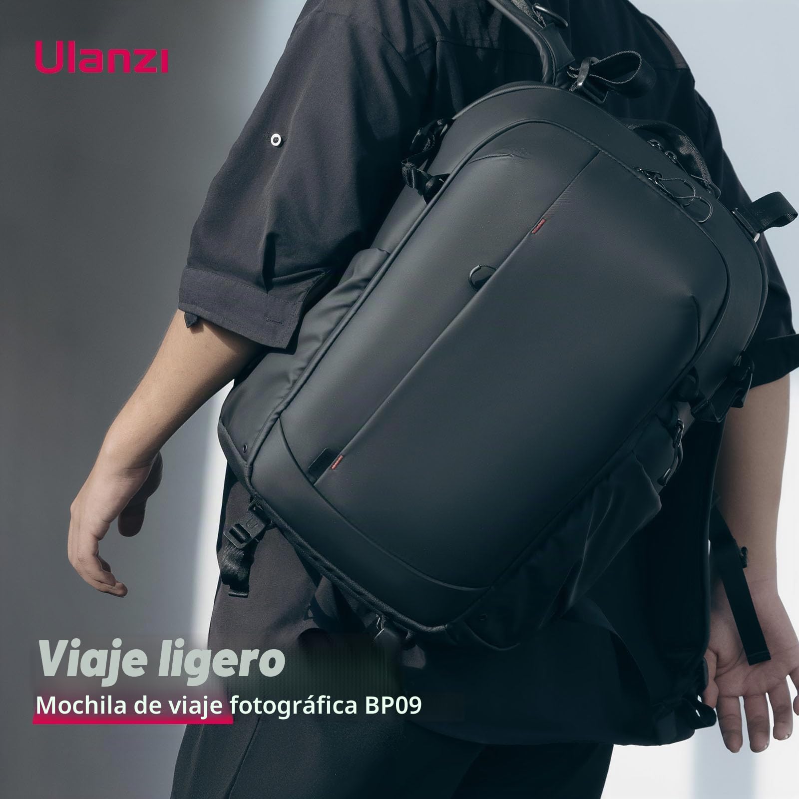 ULANZI Mochila profesional para cámara, impermeable, funda antirrobo para fotógrafos, mujeres y hombres, DSLR SLR sin espejo, soporte para trípode de lente de cámara de 15.6 pulgadas, color negro, 22