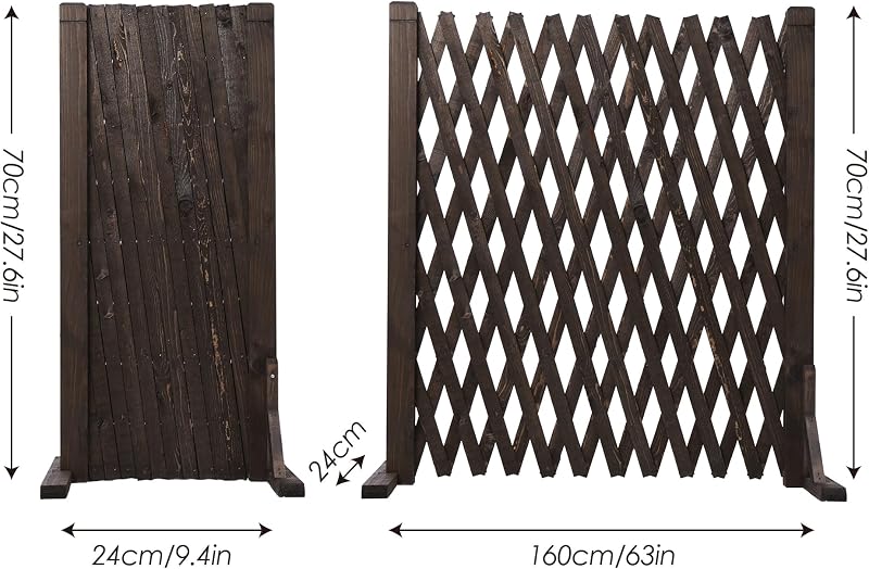 bimiti Fa Rácsos Térelválasztó Szett (2db) - Kihúzható Kutyakerítés 160cm, Összecsukható Növényfuttató Rács Kertbe, Erkélyre, Teraszra