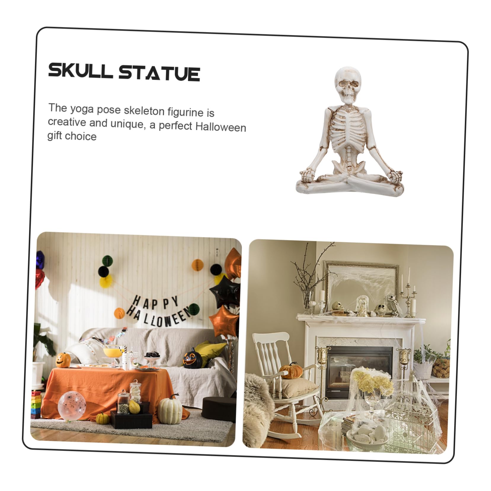 TOPBATHY 3 Piezas Cráneo De Yoga Estatua De Esqueletos De Yoga Estatuillas De Halloween Decoración De Escritorio De Halloween Estatuilla del Día De Los Muertos Estatua De Yoga Resina