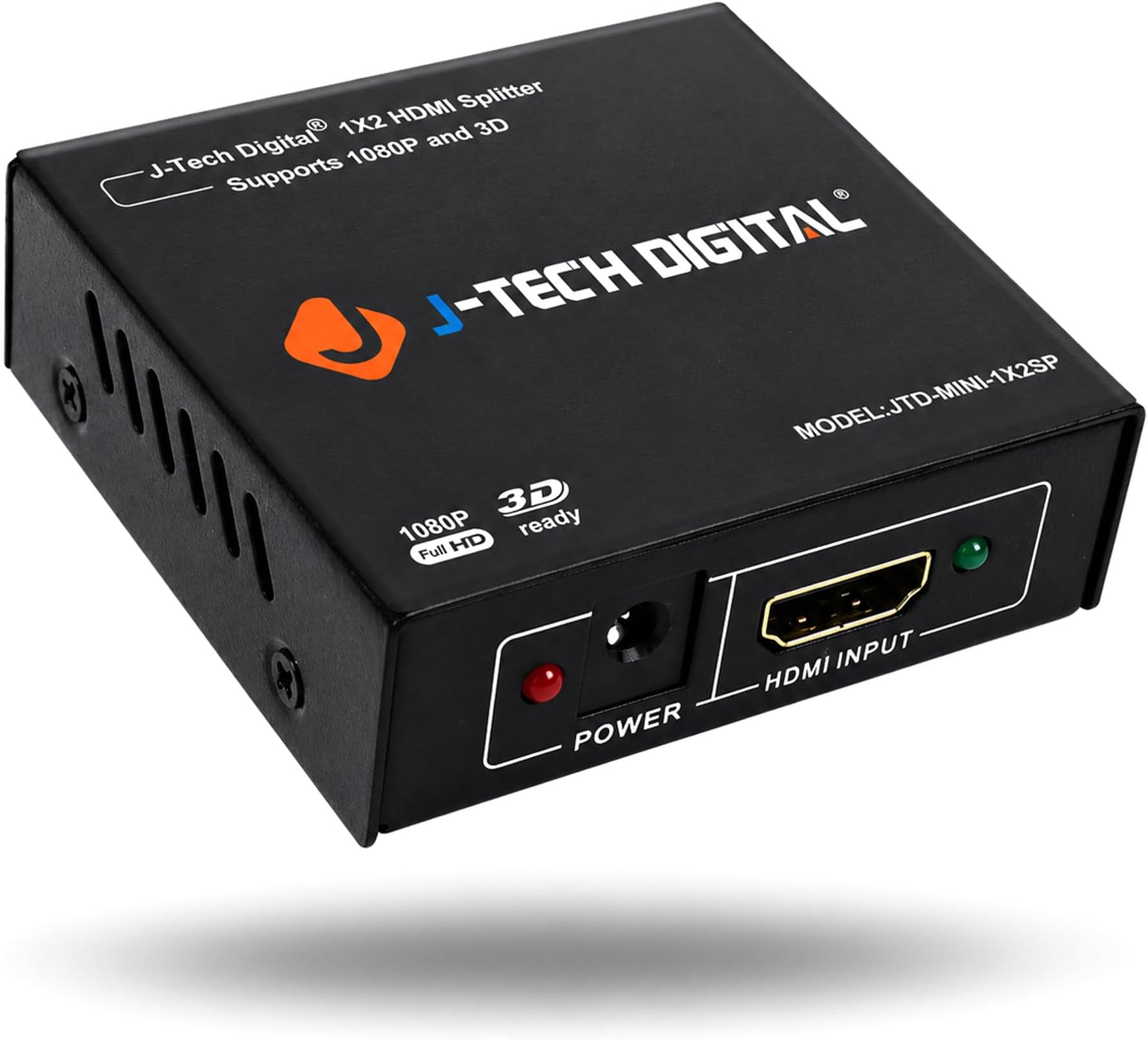 4K HDMI Splitter 1 in 2 out 1X2 Powered Splitter for Dual Monitors Power Adaptor included [JTD-MINI-1X2SP]