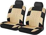 XINLIYA Car Seat Covers Full Set, Polyester Front Bucket Seat Protectors with Split Bench Back, Breathable Thicken Premium Sporty Seat Cushions, Auto Accessories for Car, SUV (Black/Front,Back)