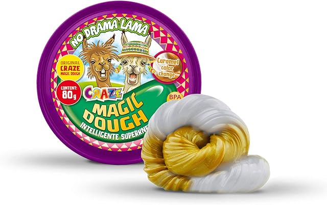 Craze Magic Dough Lama inteligentna super plastelina dwukolorowa dla dzieci, 70 g, w puszce, bez BPA i glutenu